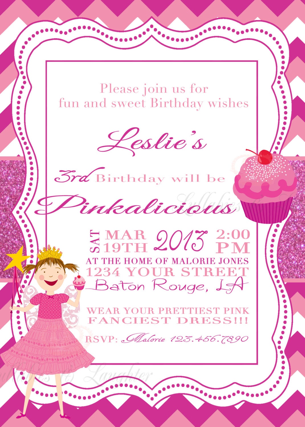 Pinkalicious Birthday Invitation / Pinkalicious Invitation