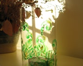 Fern fronds clear votive sleeve