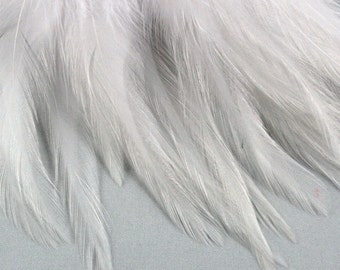 50 Natural White Feathers Saddle craft feathers wedding feathers