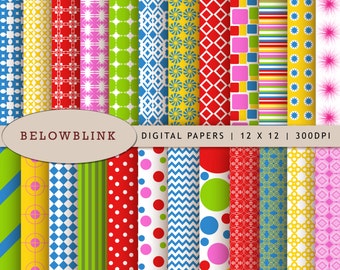 Birthday Digital Paper Pack, Scrapbook Papers, 24 jpg files 12 x 12 - Instant Download - DP191