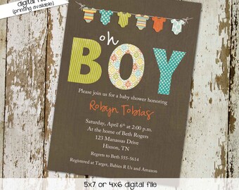 baby boy shower invitation bunting bodysuit banner sprinkle diaper couples stock the library oh baby bash item 1284 shabby chic invitations