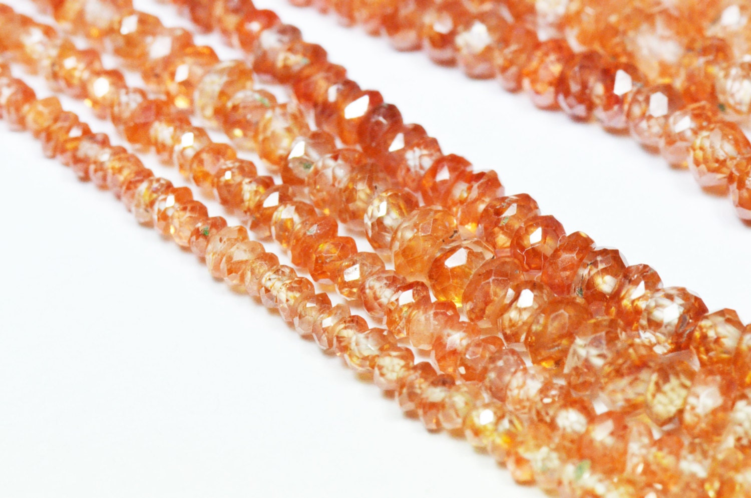 3mm 5mm 7.5 ZIRCON faceted burnt orange gemstone beads