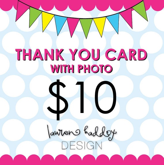 DIY, Thank You Card with picture, A LA CARTE Il_570xn