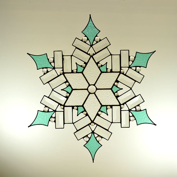 Items Similar To Beveled And Stained Glass Snowflake - Made To Order On ...