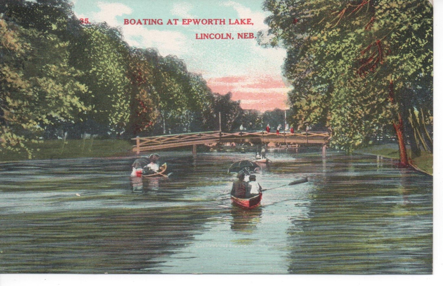 1800's Boating at Epworth Lake Lincoln Nebraska