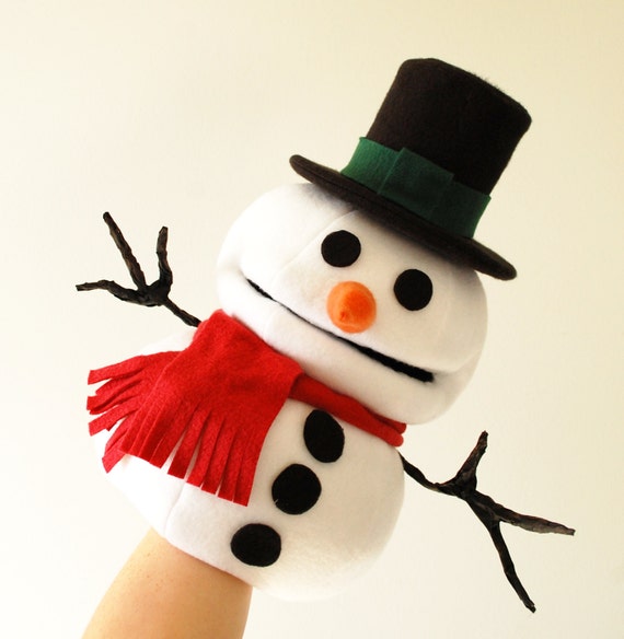 Items similar to Snowman Hand Puppet - Made to Order on Etsy