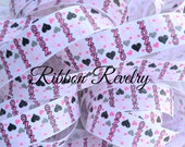 Glitter XOXO hugs & kisses on 7/8" grosgrain ribbon Il_170x135