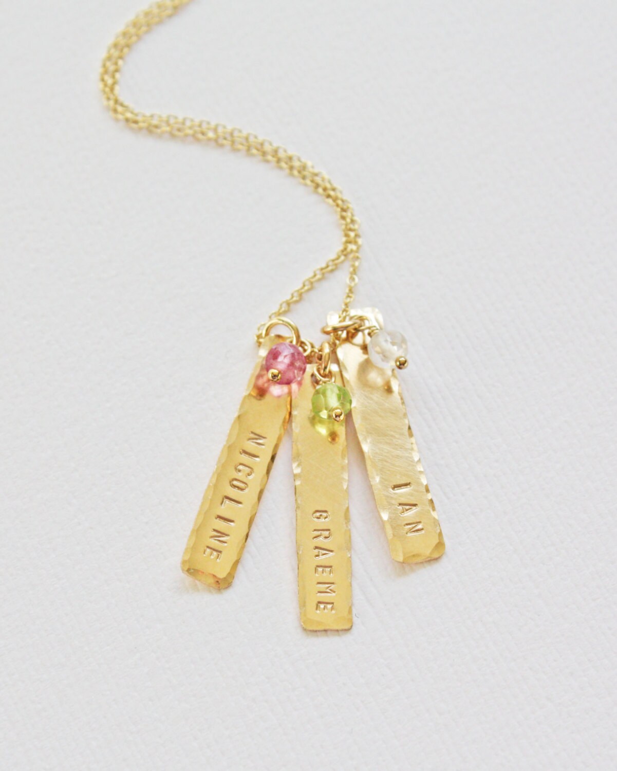 Personalized Gold Tag Necklace with 1 2 3 by PiccolaCustomJewelry