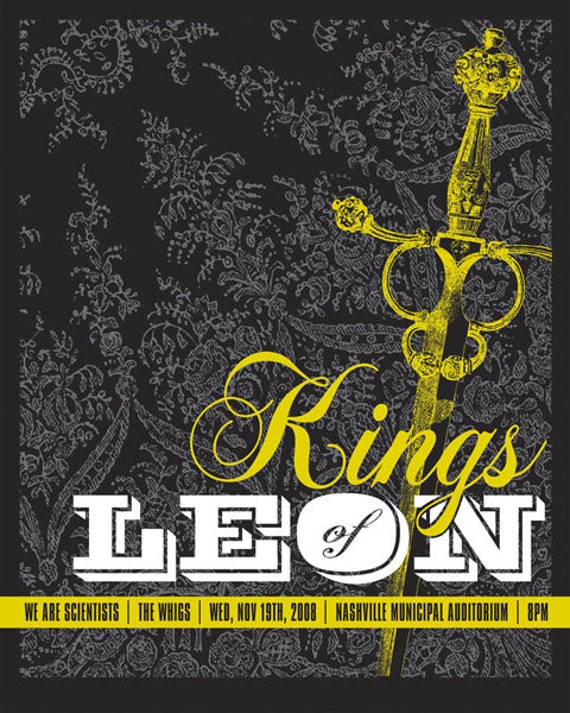 Kings of Leon Concert Poster by SubjectMatterStudio on Etsy