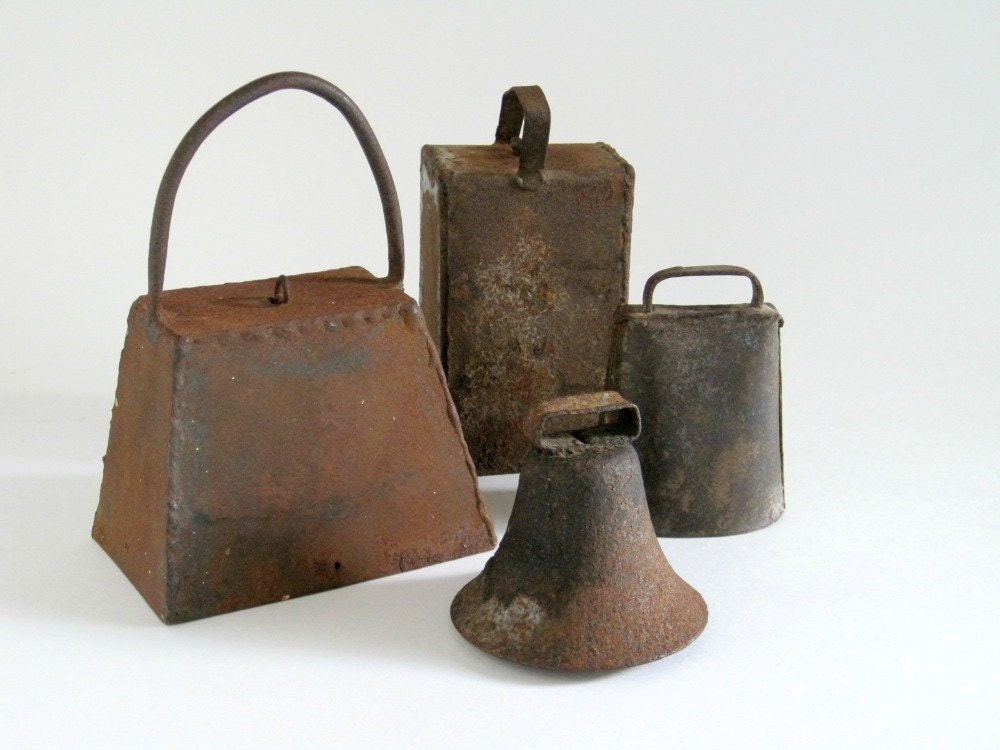 Vintage Cow Bell Collection Rustic Farmhouse Chic