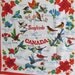 Vintage SOUVENIR SCARF Songbirds and Flowers of CANADA 27" Square Excellent Condition