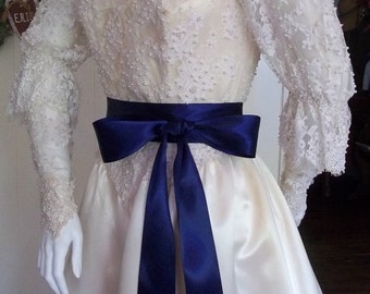 Large Bow Wedding Dress Sash in Ivory Big Bow Bridal Gown