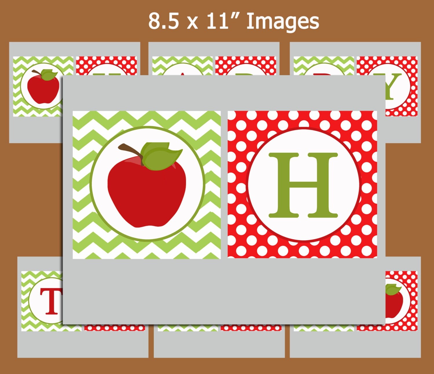 Apple Happy Birthday Banner Printable Apple of My Eye