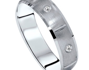 1.25ct Damond Men's Weddng Band Massve Rng 14k Whte | Etsy