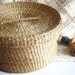1940s Vintage Round Sewing and Knitting Basket with Buttons and Spools
