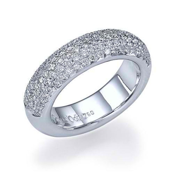 ... 75mm wide Pave Set Diamond Wedding Anniversary Band Full Eternity Ring