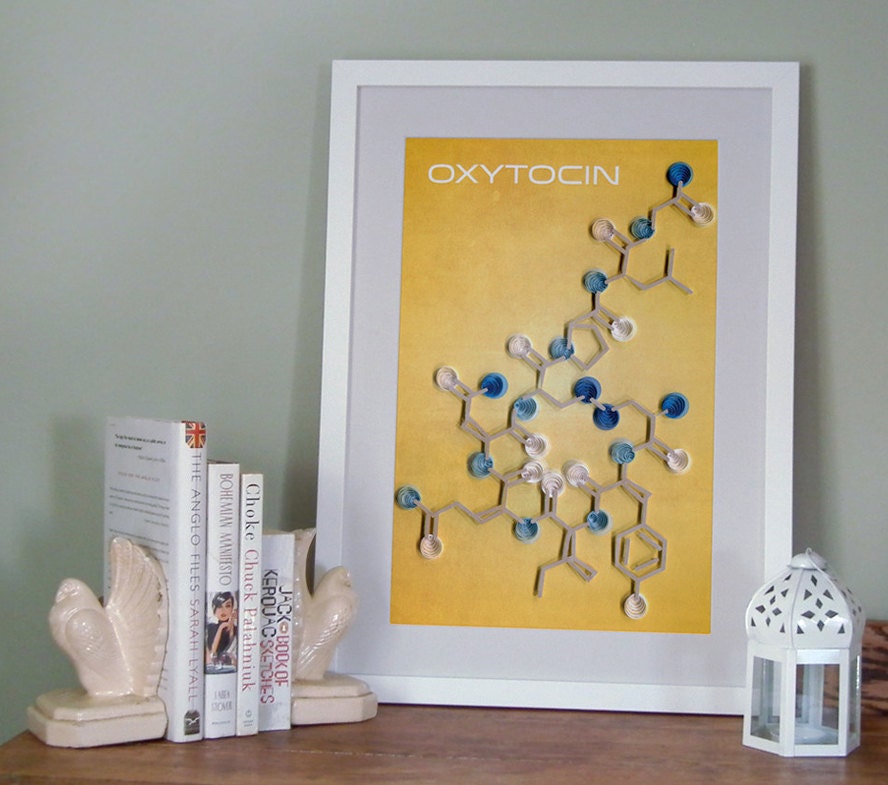 Download Oxytocin Molecule Poster Scientific Stylized Happiness paper