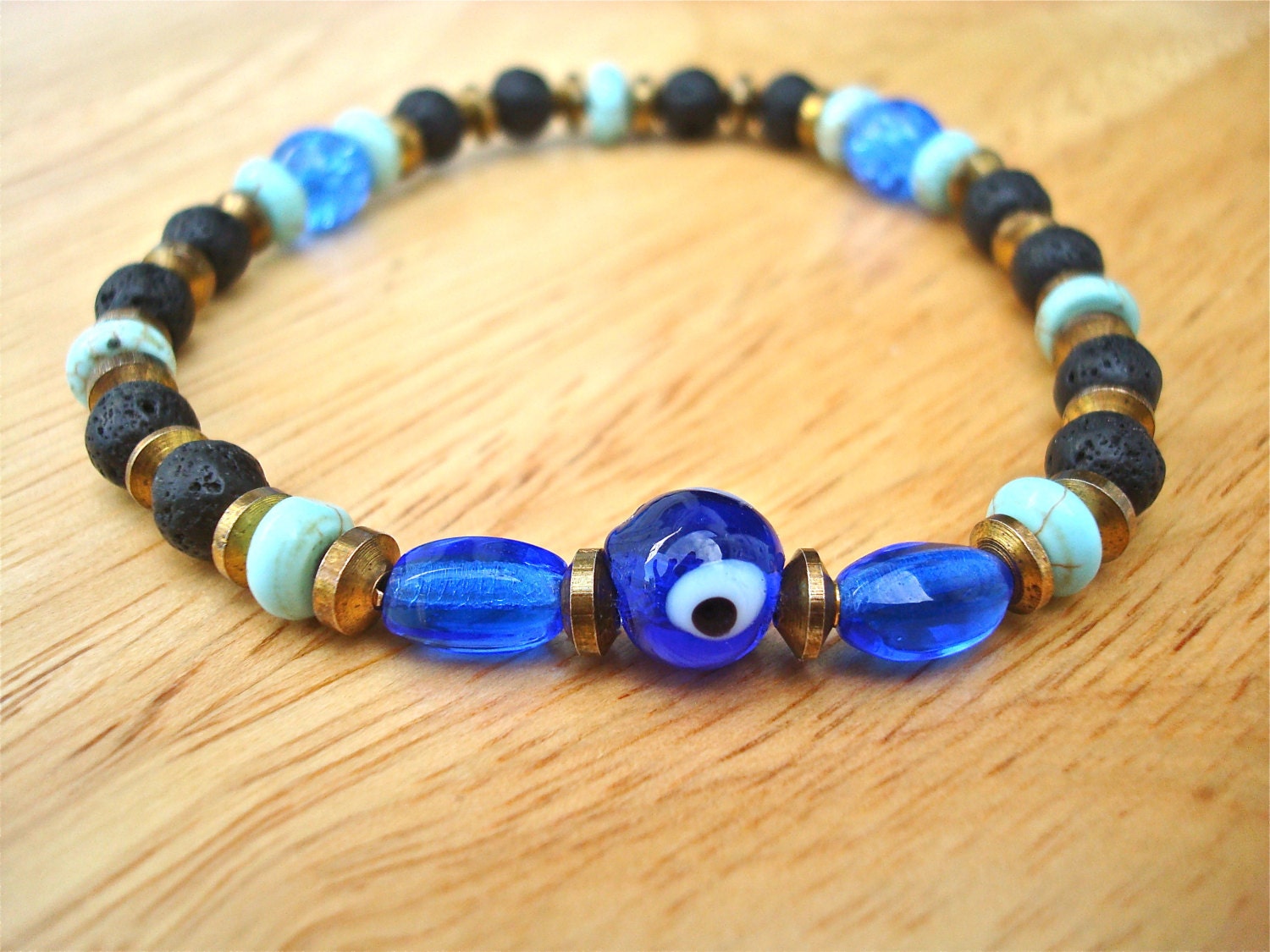 Men's Evil Eye Protection Bracelet with Nazar Boncugu