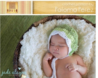 INSTANT DOWNLOAD - Crochet Baby Bonnet Pattern - Sweet bonnet crochet pattern - Baby hat crochet pattern