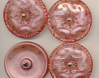 Pink glass button | Etsy