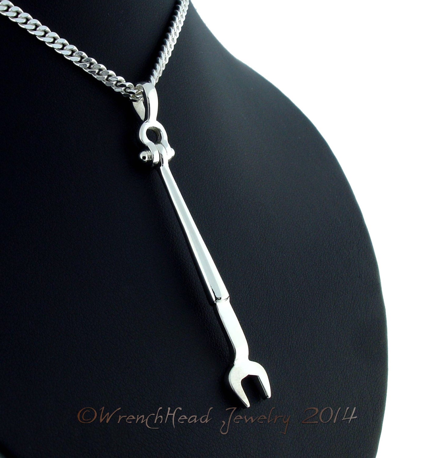 Sterling Silver Spud Wrench Pendant c/w Chain
