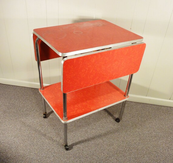 Rossa formica 50s cucina carrello mobile goccia di gillardgurl
