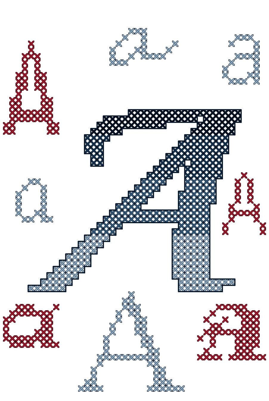 Initial Cross Stitch Pattern/Cross Stitch Initial