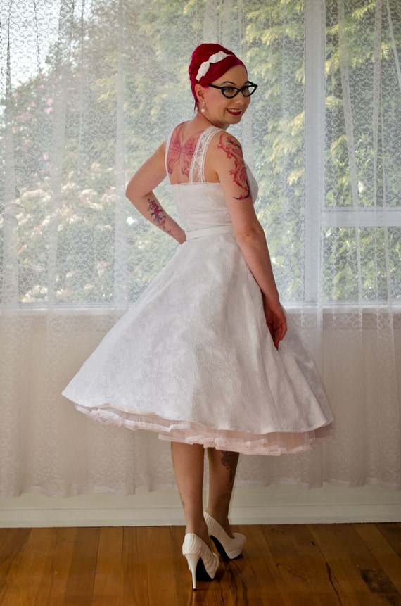 1950s Rockabilly Wedding Dress 'Gayle' with Lace