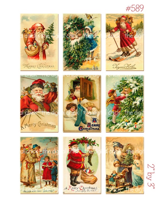 Digital Clipart instant download Vintage Santa Claus Old