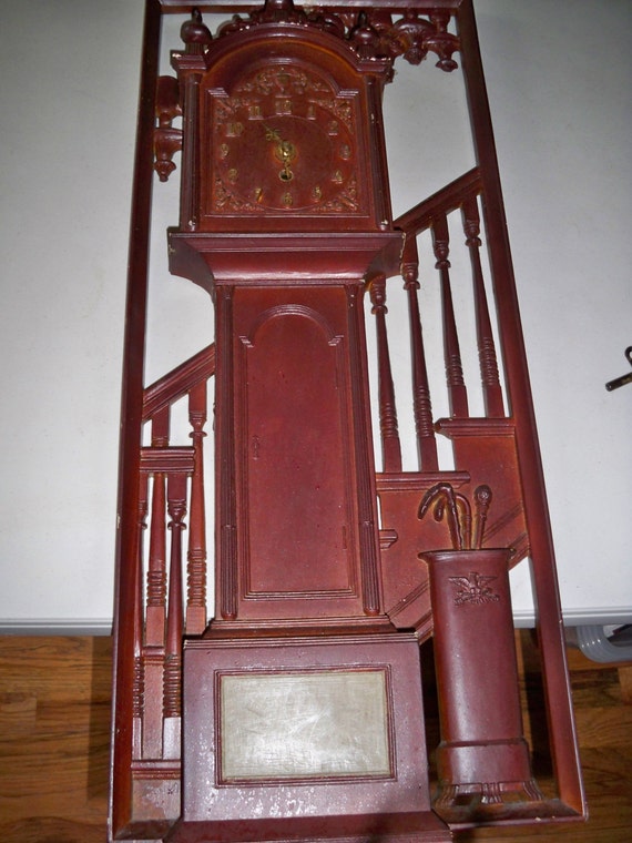 Vintage 1960's Burwood Grandfather Clock Wall Hanging with