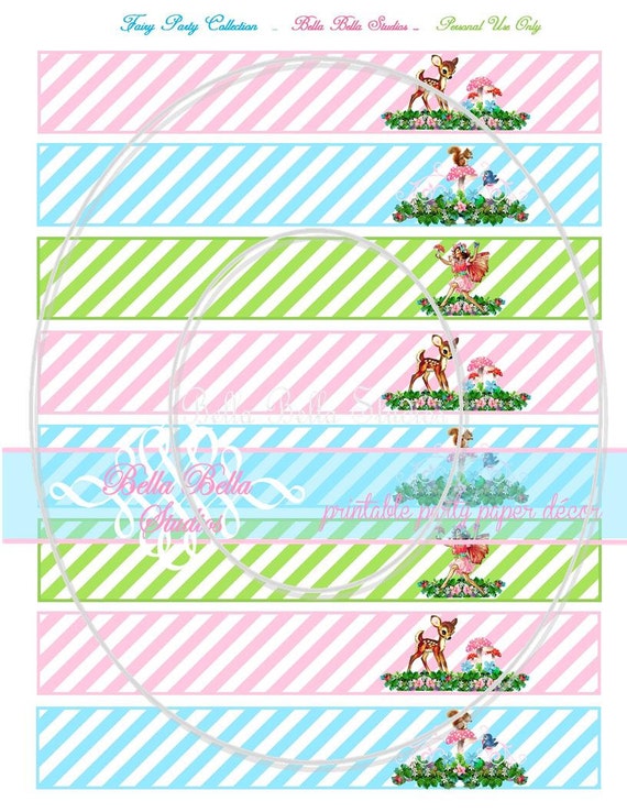FAIRY STRAW FLAGS ~ Printable Instant Download Il_570xn
