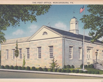 Mercersburg, Pennsylvania, Post Office - Linen Postcard - Unused (A)