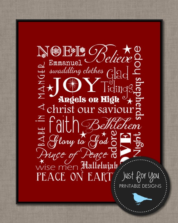 Christmas Wall Art christmas wall art typography subway art red 8x10 you Christmas Wall Art christmas wall art typography subway art red 8x10 you