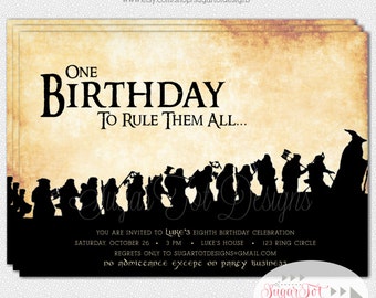 Lord Of The Rings Birthday Party Invitation Lord Of The Rings Birthday Party Invitation