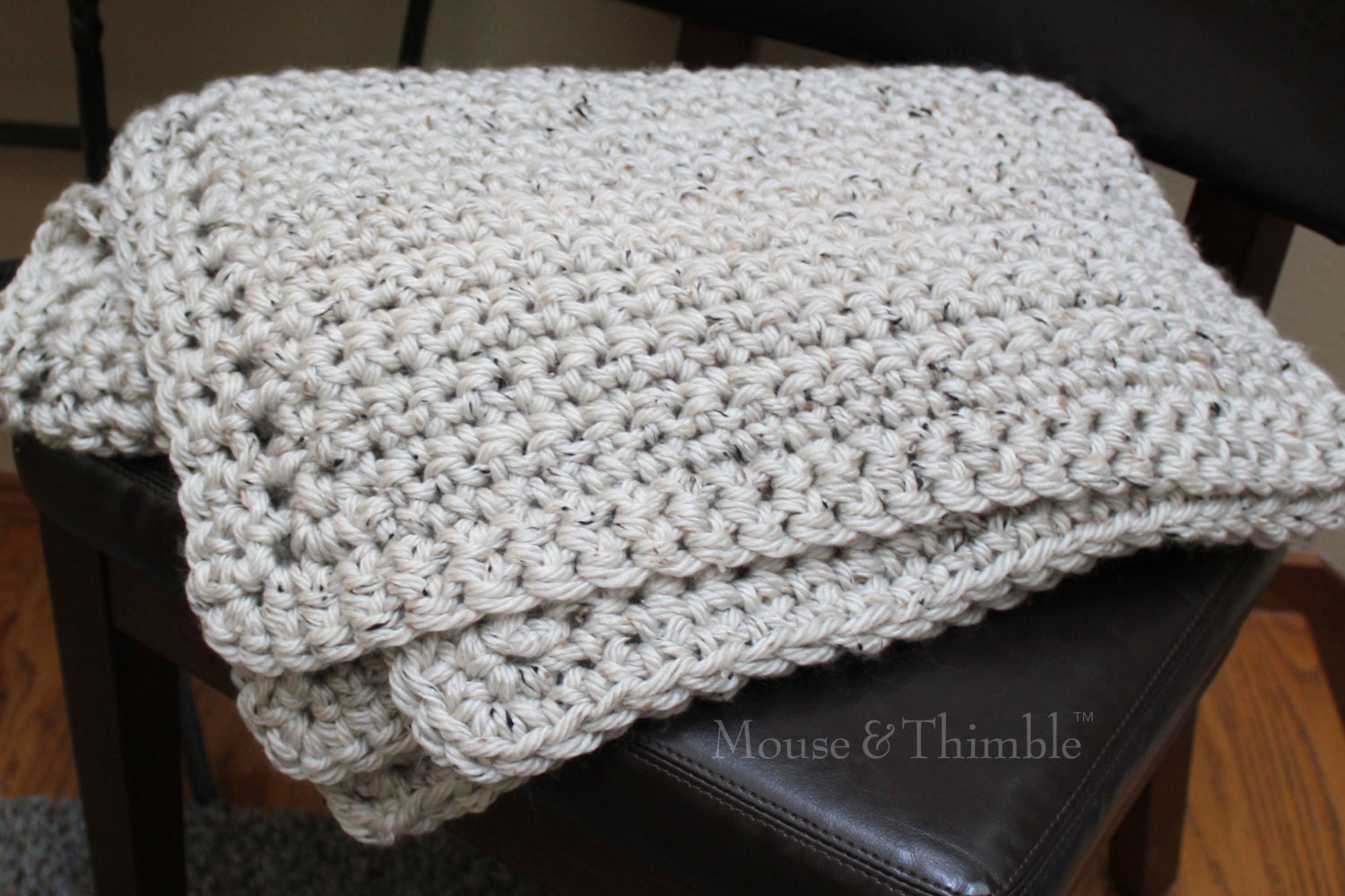 Crochet Afghan Lap Size Throw PATTERN Chunky by MouseAndThimble