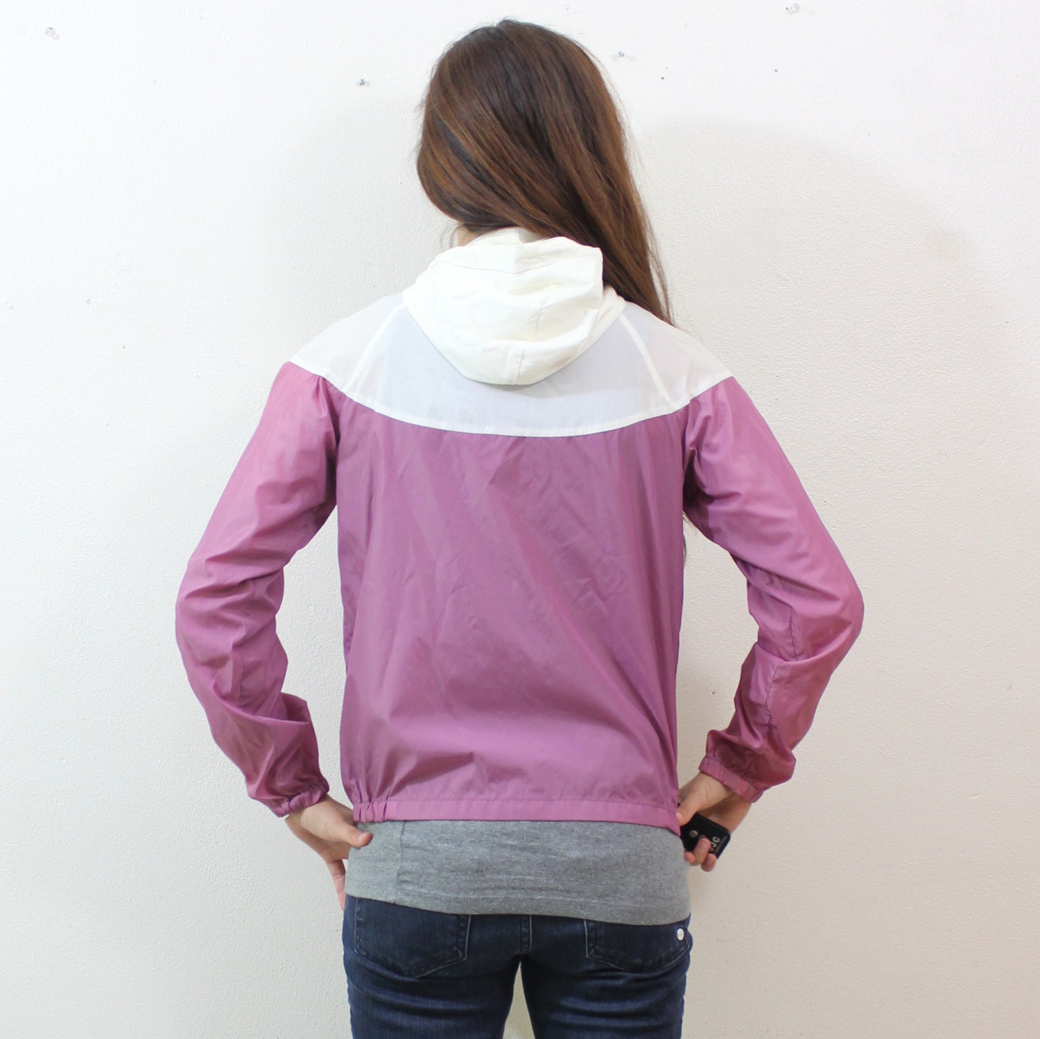 Vintage Retro Purpleish Nike Windbreaker Track Jacket Blue Tag