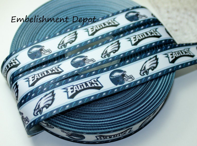 10 YARDS7/8" Philadelphia Eagles Grosgrain Ribbon10 YARDS from