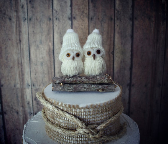 Owls Wedding Cake Topper Winter Fall Owls Wedding Cake Topper Winter Fall