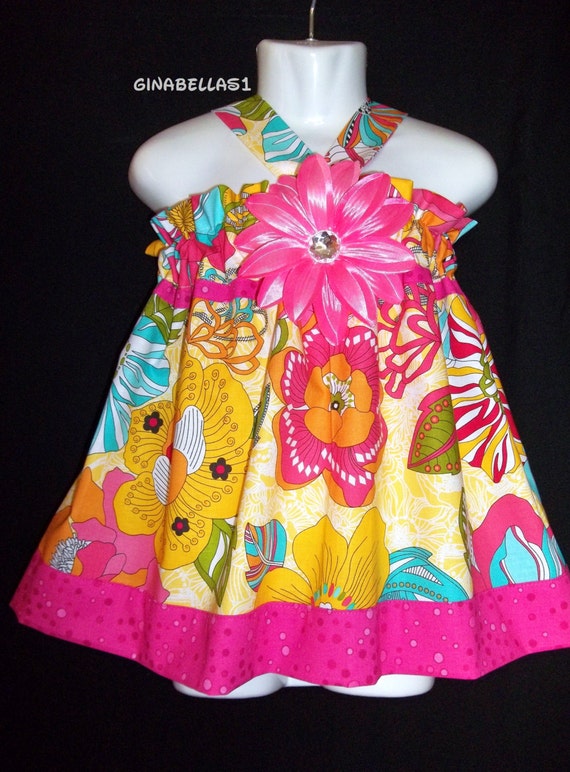 luau dress hula hawaiian 1st Birthday Party outfit pink blue