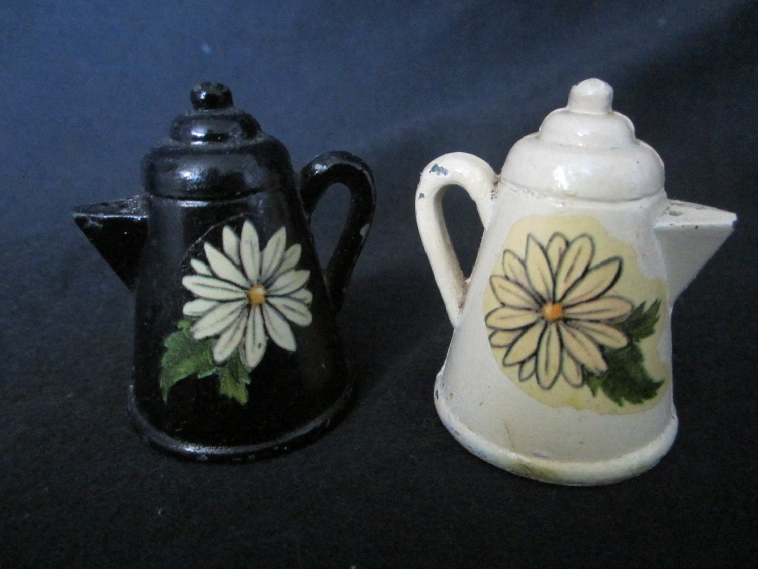 Vintage Cast Metal Salt and Pepper Shakers