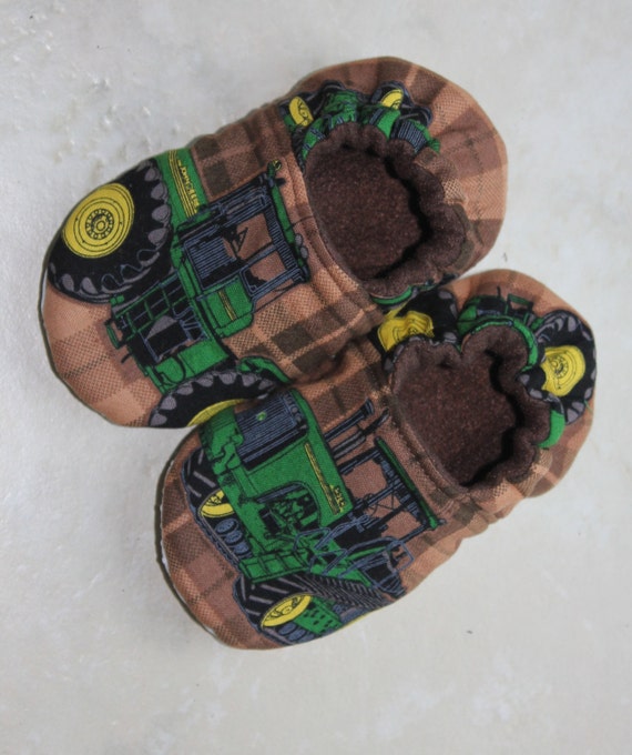 Children's Slippers Made with John Deere Tractor Fabric