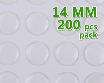 200pcs 14mm Round Clear Epoxy Stickers,epoxy resin,epoxy Domes,thick about 1.3mm,epoxy cabochon,transparent-C1898
