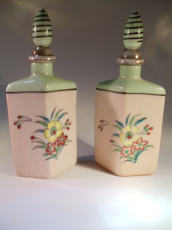 Hand Painted Porcelain Perfume Bottles Made In by TheRightSpot