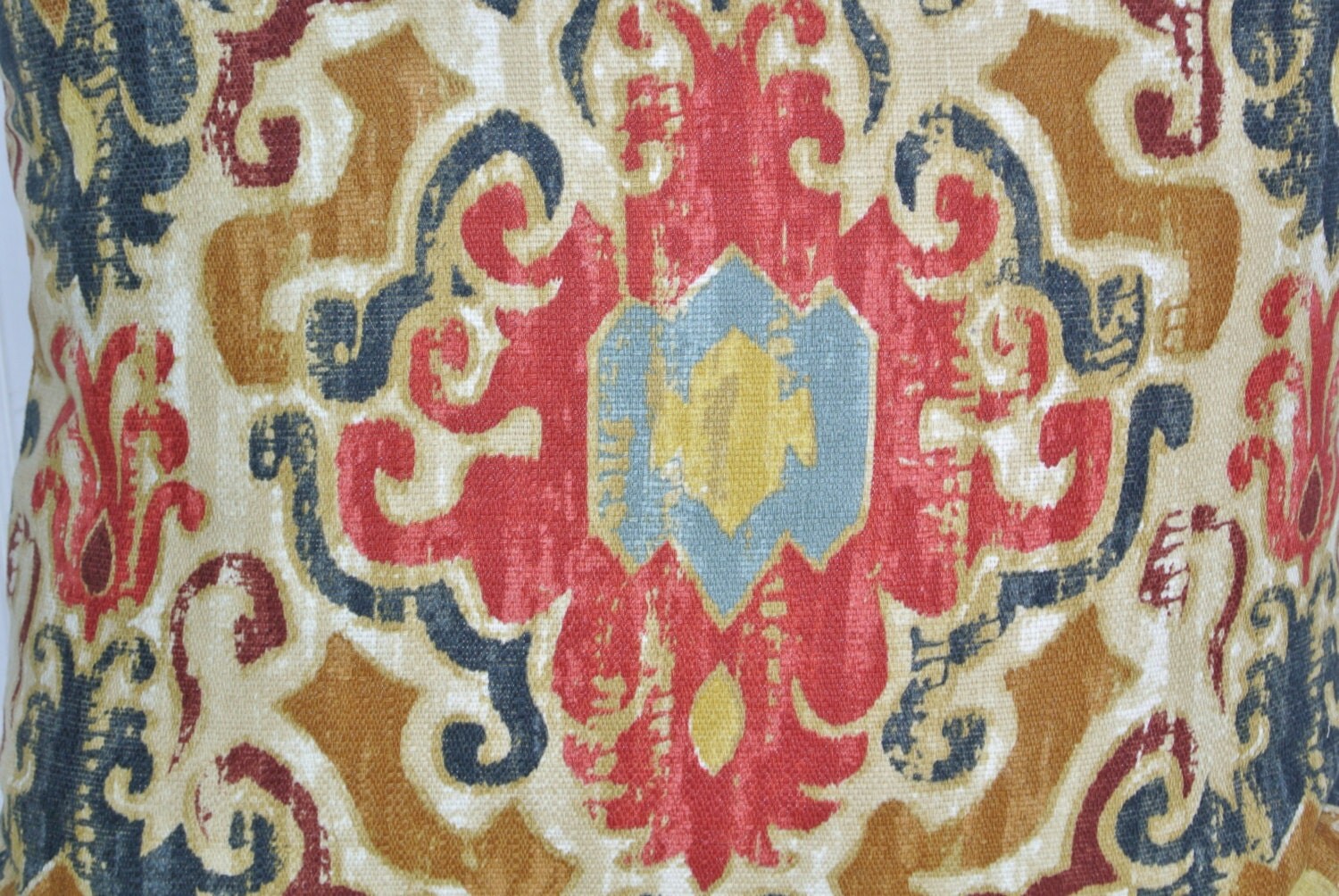 Blue Red IKAT Pillow Cover18x18 or 20x20 or 22x22Duralee