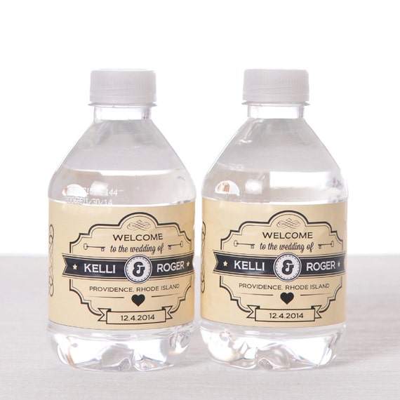 100 Wedding Water Bottle Labels - Waterproof Self Stick Labels Il_570xn