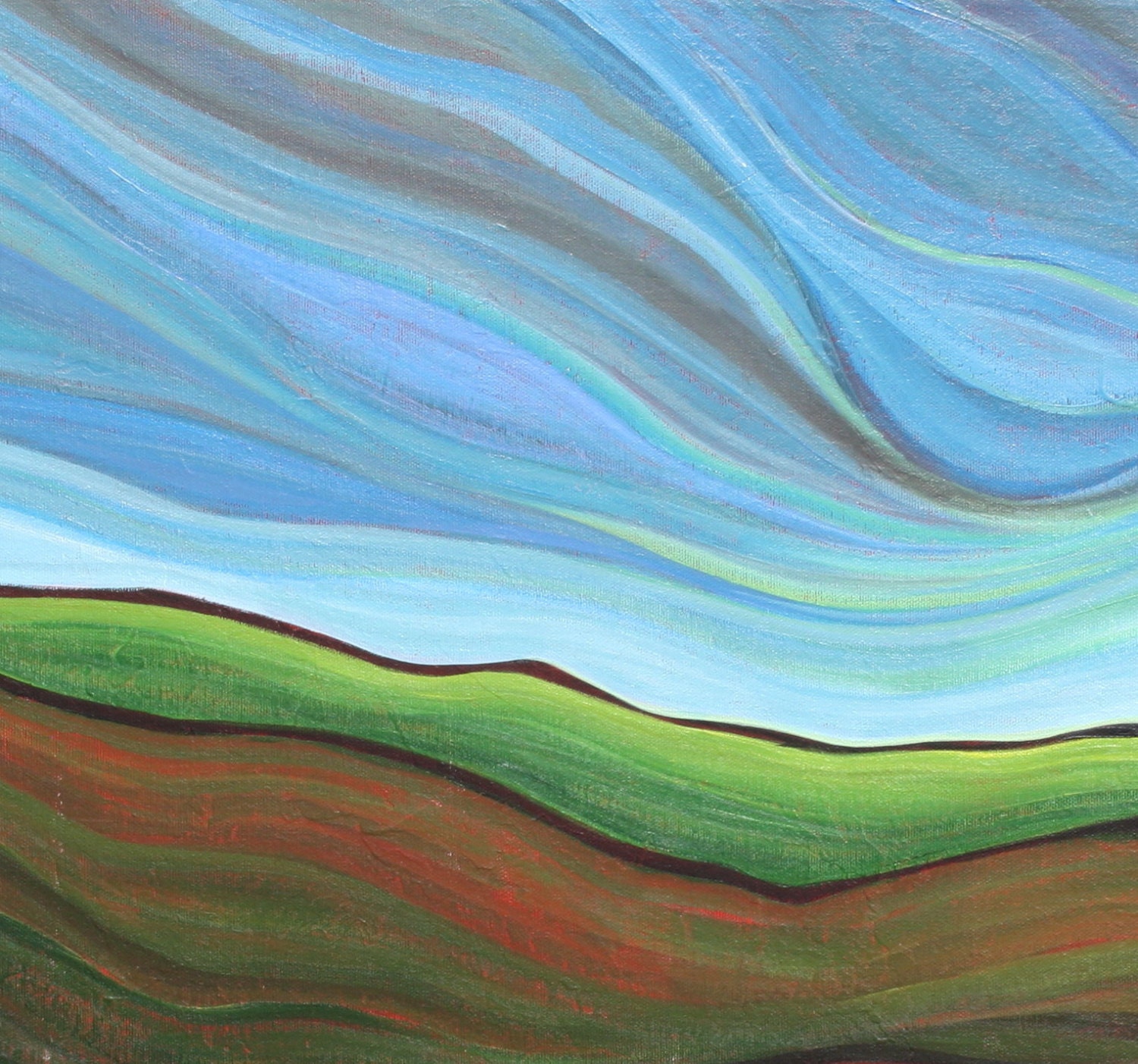 abstract landscape painting abstract painting hill country