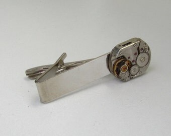 ... Vintage upcycled mens Tie Tack, Industrial chic, Gift under 25 Dollars