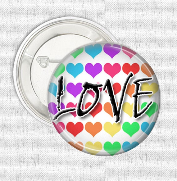 Rainbow Badge Love by BadgeBliss on Etsy