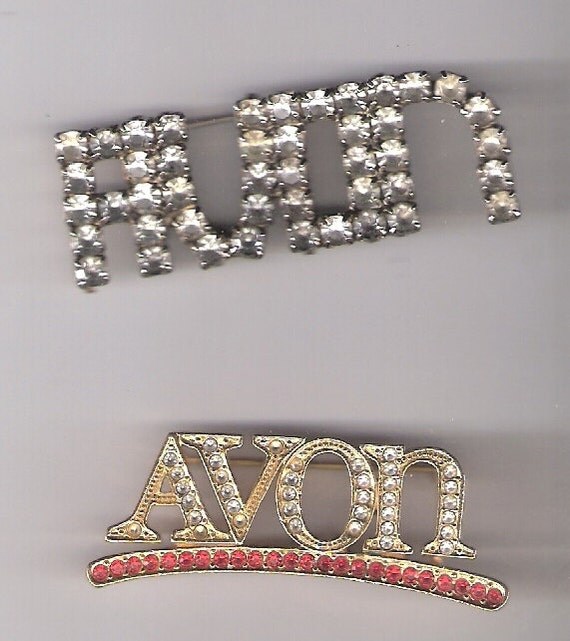 AVON Representative Pins / Brooches Rhinestones