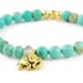 Elephant Bracelet - Gemstone - Elephant Jewelry - Green